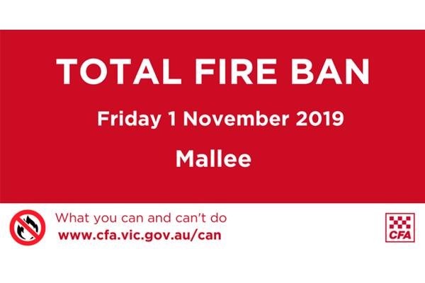 Total Fire Ban For Mallee Region | CFA News & Media