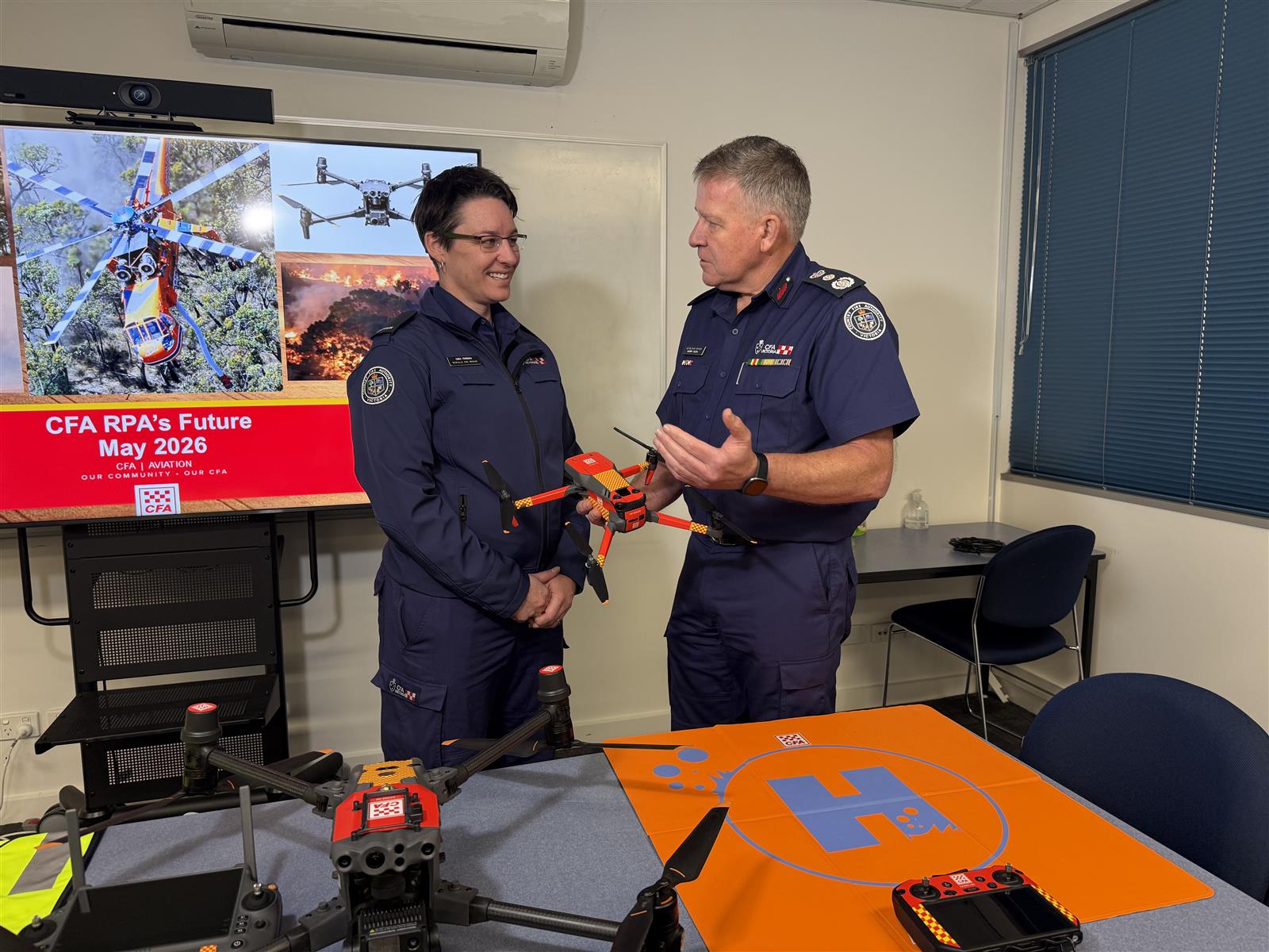 Rowville Captain and RPAS pilot Cien Pereira with A/CO Garry Cook