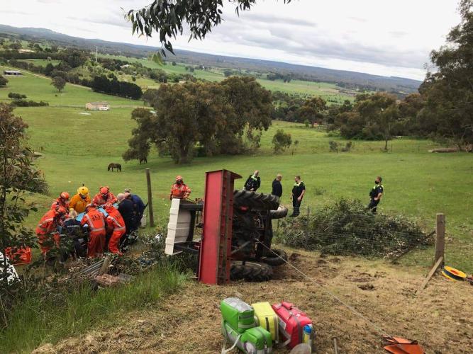 Tractor rollover at New Gisborne