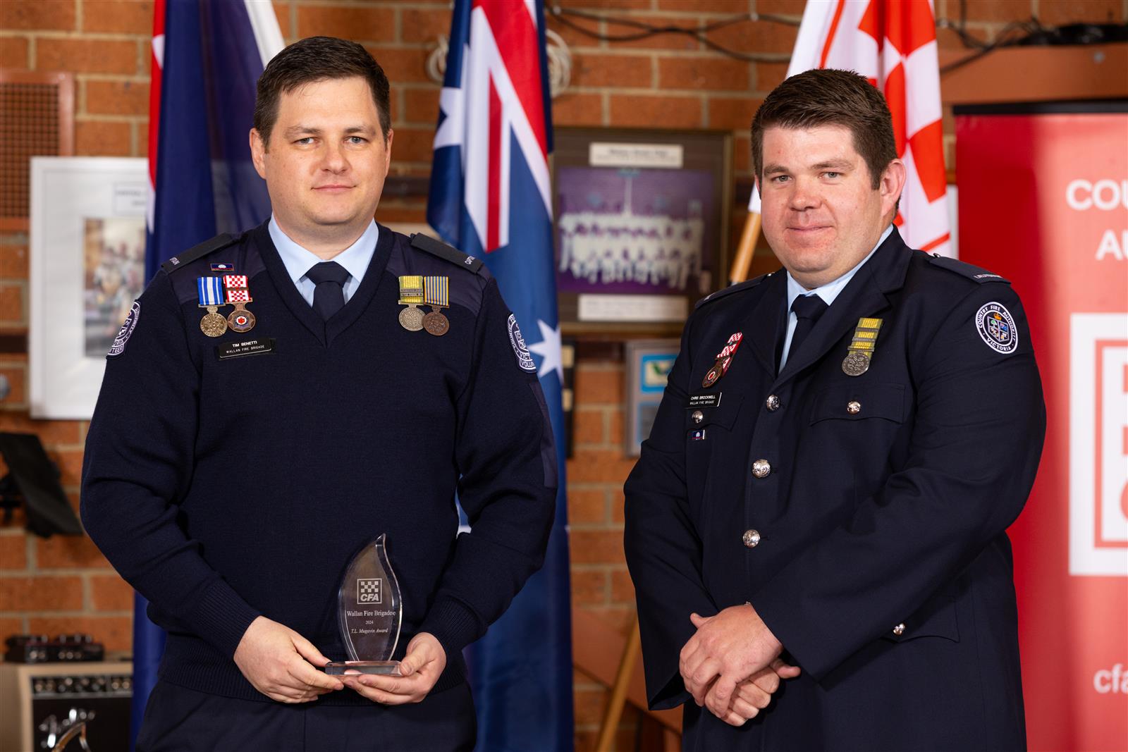 Captain Tim Benetti (left) received the T.L Mugavin Member of the Year award, pictured with 1st Lieutenant Chris Brockwell