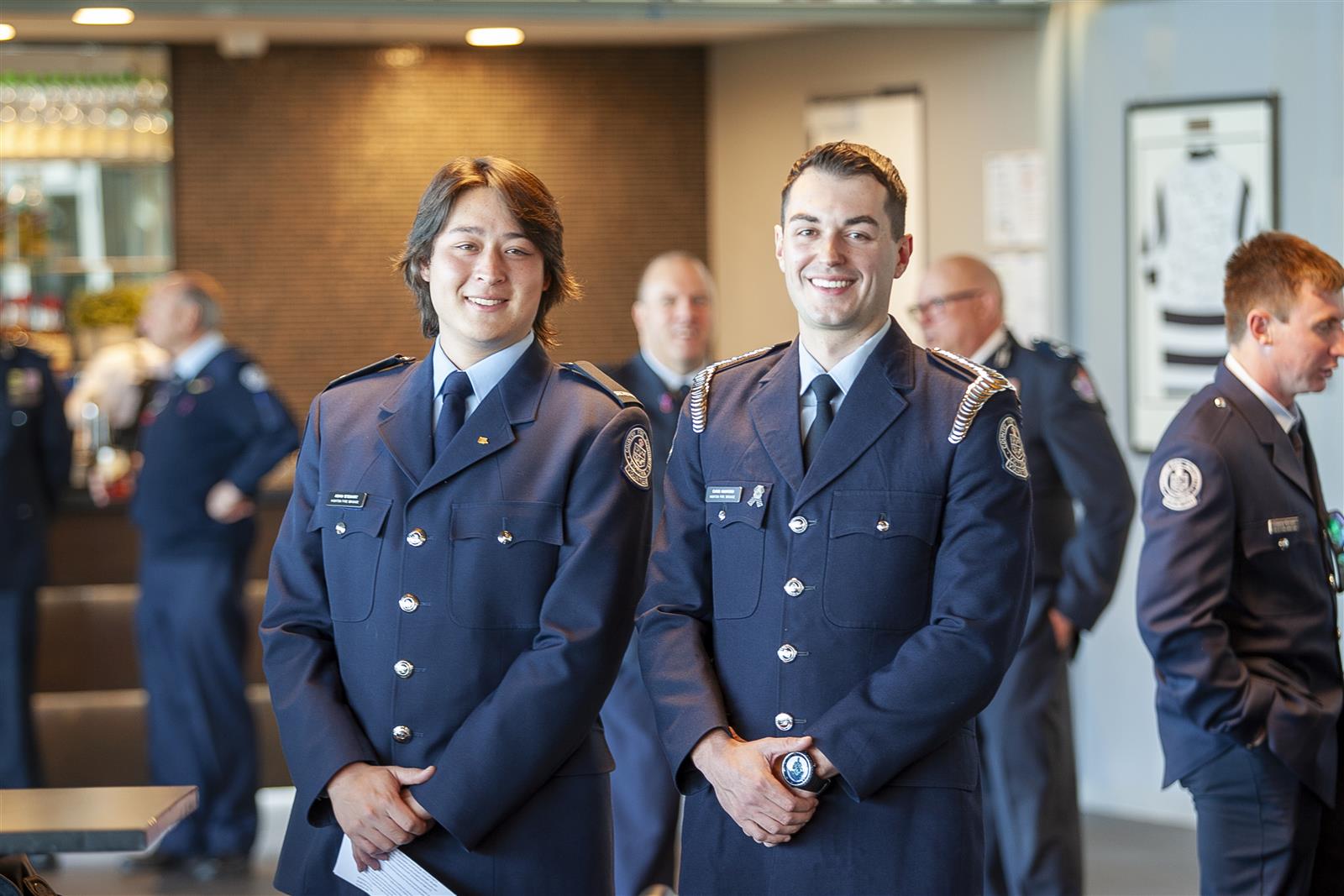 Adam Stewart (left) fills the role of secretary and treasurer at nearby Highton Fire Brigade