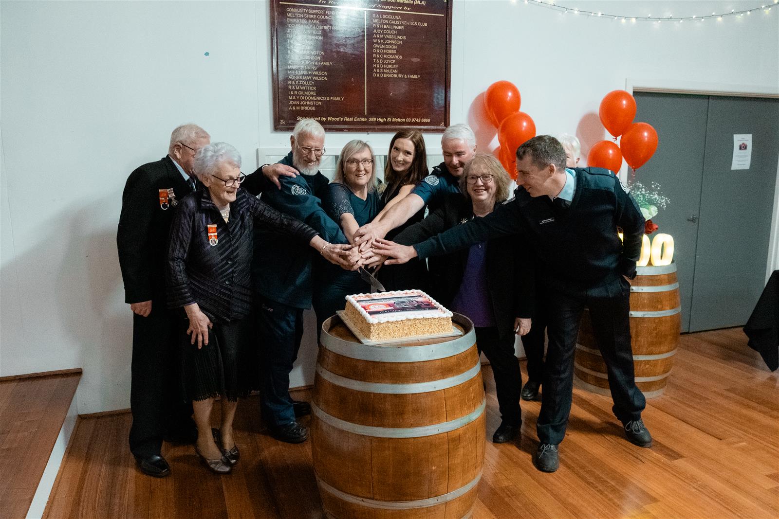 The 100 year committee celebrating