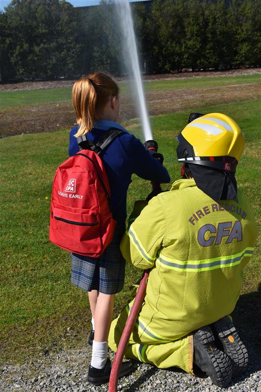 Local CFA brigades have been visiting the schools to hand out their educational gifts, taking the opportunity to have a little bit of fun and continue their fire safety education.