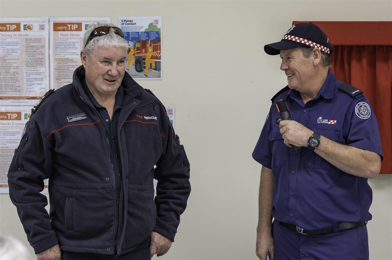 ACFO Archie Conroy and Cpt Dean Heather. Credit: Alistair Walker, Lockwood 2nd Lieutenant