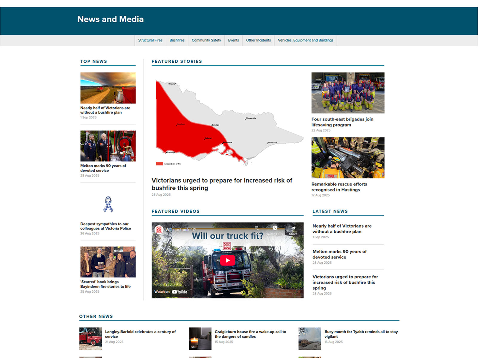New look News and Media home page