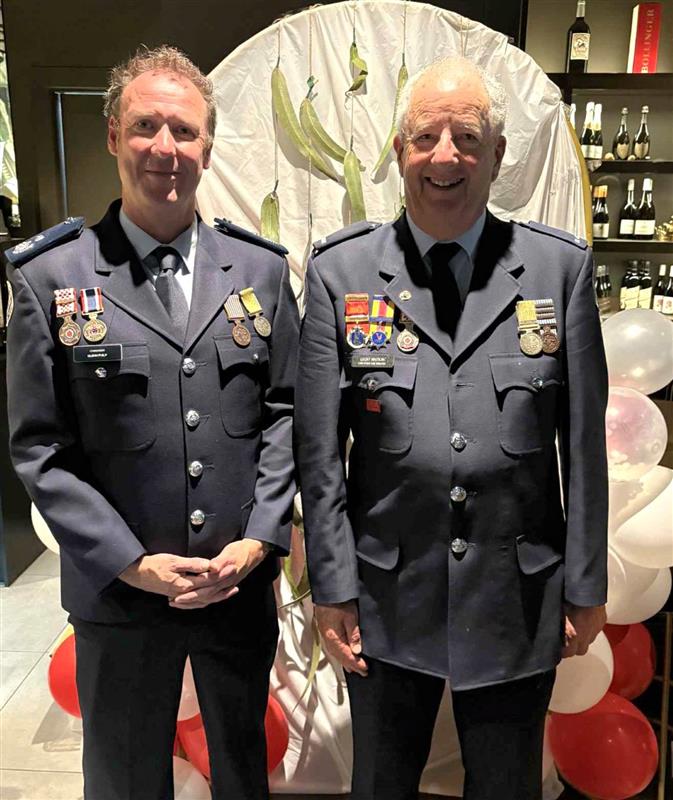 District 8 Commander Glenn Phillip with Geoff Watson