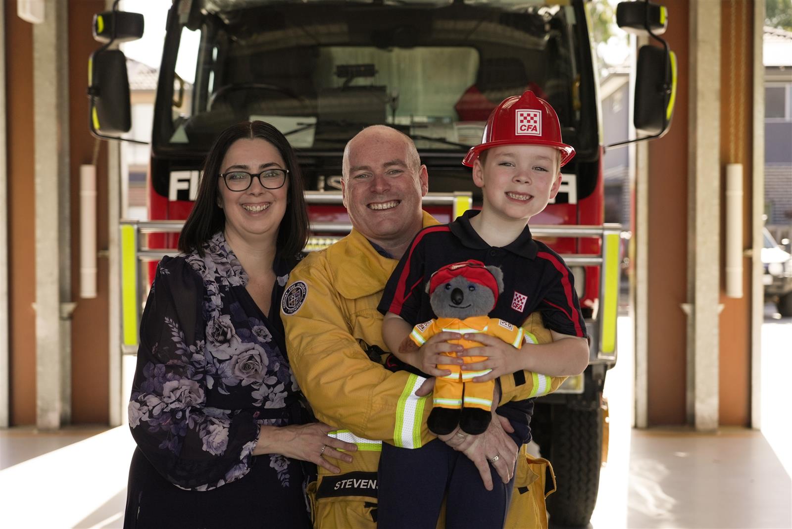 Misty and Rohan Stevens with son Jack