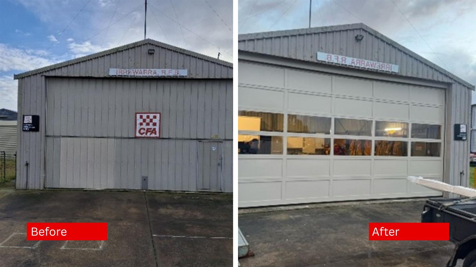 Irrewarra Fire Station before and after Irrewarra Fire Station before and after