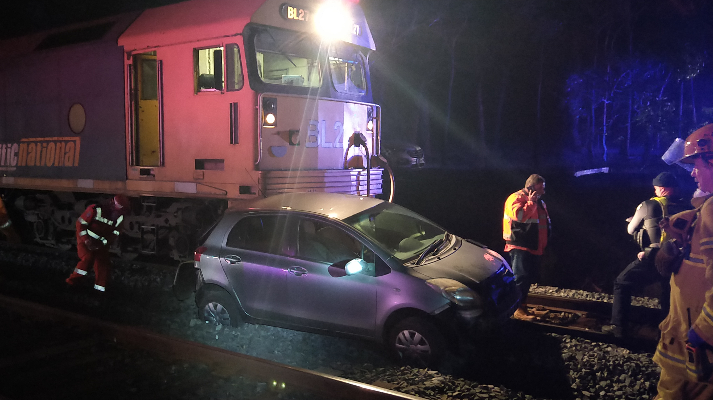 Crews called to train vs car Incident