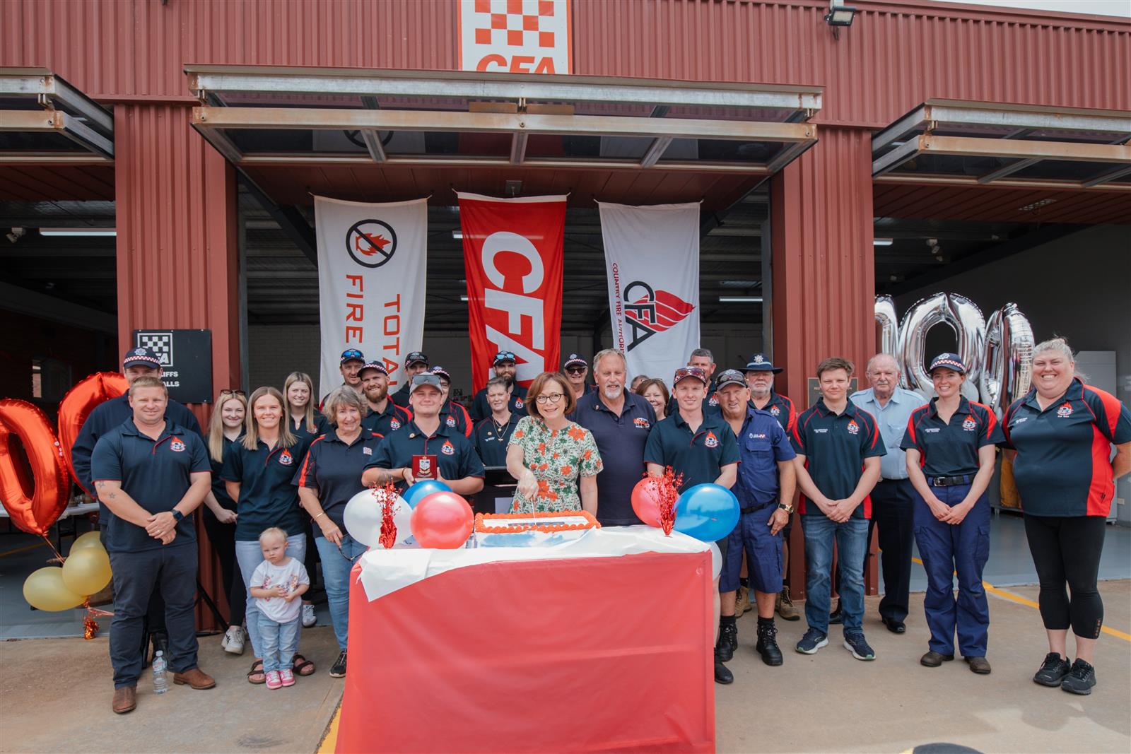 Members of the Red Cliffs Fire Brigade celebrate 100 years