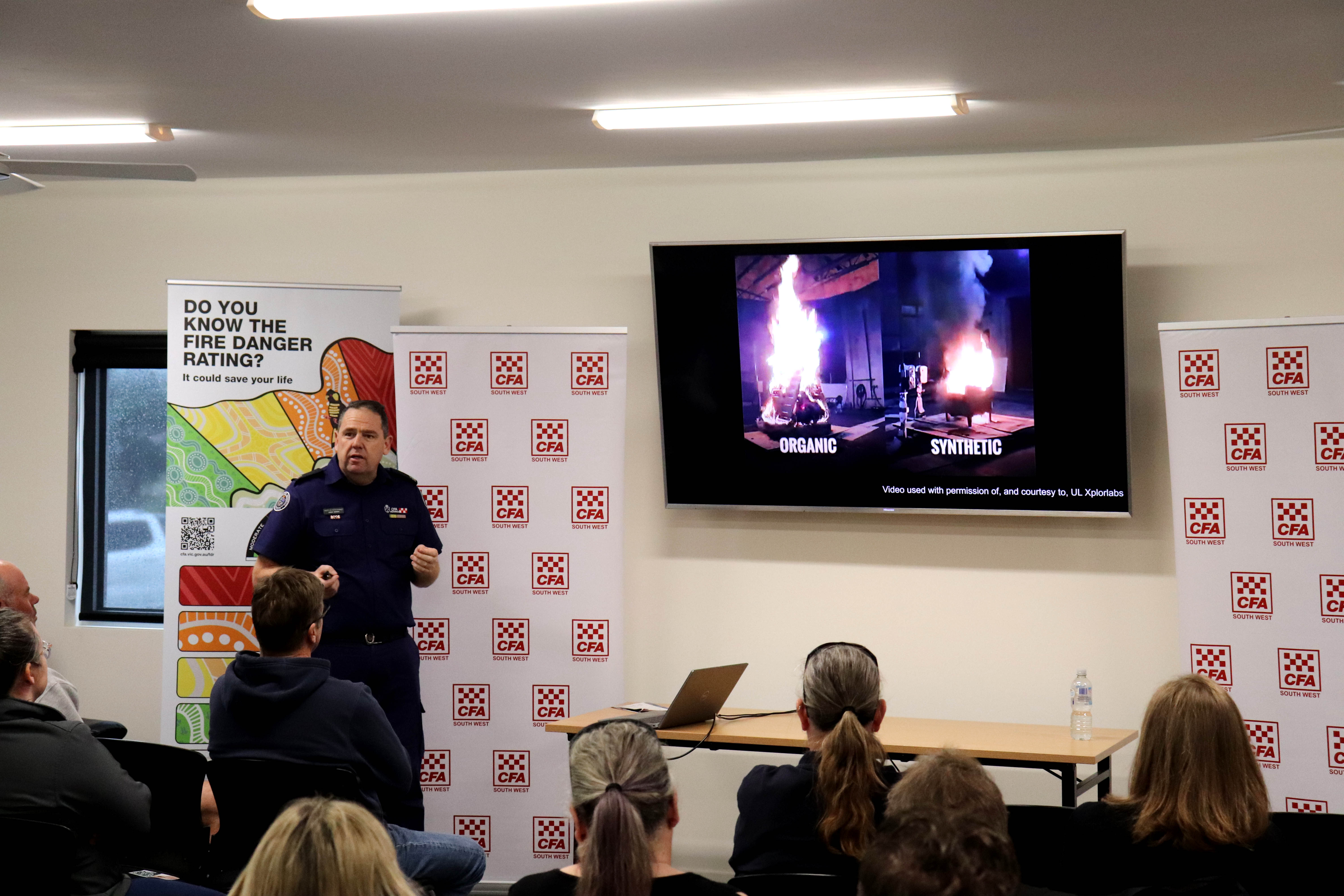 Leigh presents on fire safety