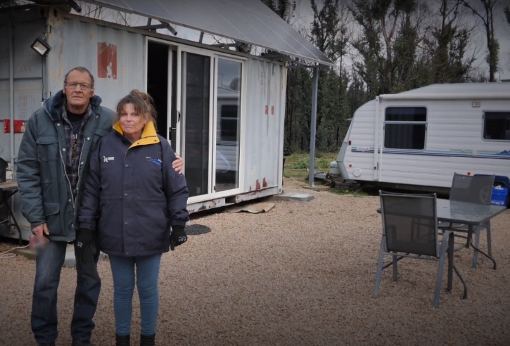 Mark and Jane Oakley from Wiseleigh lost their home in the bushfires in East Gippsland last year