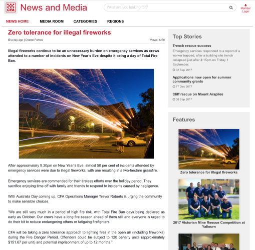 Article page on new News & Media site